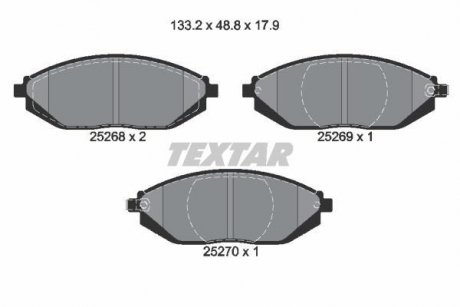 Тормозные колодки, дисковый тормоз.) TEXTAR 2526801