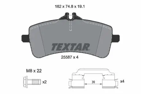 Тормозные колодки.) TEXTAR 2558701