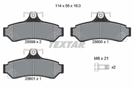 Колодки тормозные дисковые, к-кт. TEXTAR 2559901