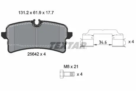 Тормозные колодки.) TEXTAR 2564203