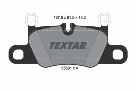 Колодки гальмівні (задні) Porsche 911 12-/Cayenne Coupe 19- (Brembo) (з балансиром) TEXTAR 2569101