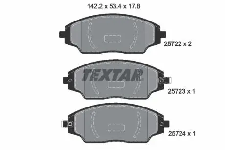 Гальмівні колодки (набір) TEXTAR 2572201