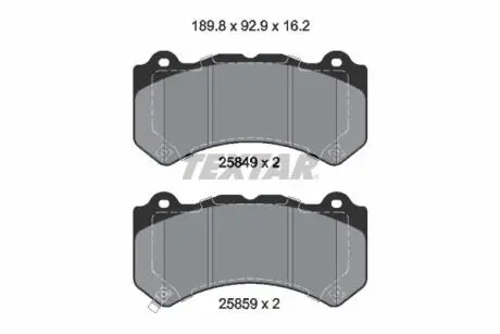 Колодки гальмівні (передні) Jeep Grand Cherokee 10- (Brembo) TEXTAR 2584901