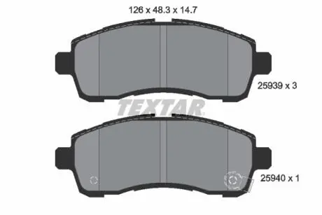 Тормозные колодки.) TEXTAR 2593901