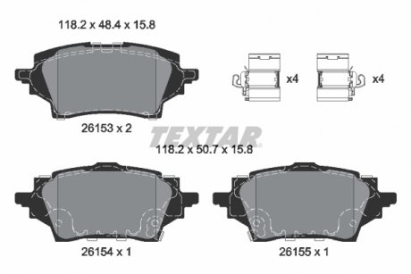 Тормозные колодки (задние) Suzuki Swace/Toyota C-HR/Corolla 19-(TRW) Q+ TEXTAR 2615301 (фото 1)