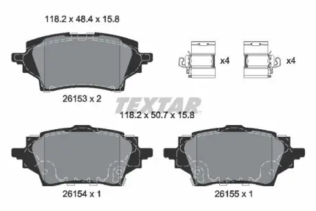 Тормозные колодки (задние) Suzuki Swace/Toyota C-HR/Corolla 19-(TRW) Q+ TEXTAR 2615301