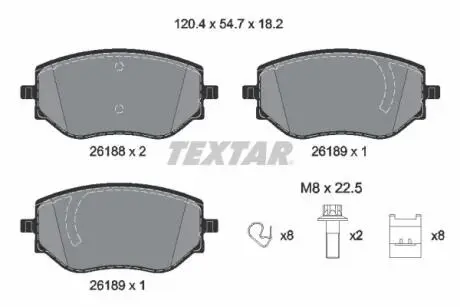 Гальмівні колодки, дискові TEXTAR 2618801