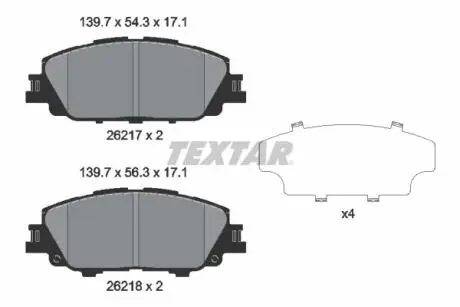 Тормозные колодки (передние) Toyota Corolla/Yaris 18- (Advics) TEXTAR 2621701