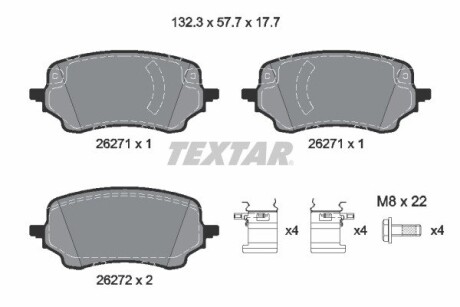 Колодки тормозные дисковые FORD Puma "F "19>> TEXTAR 2627101 (фото 1)