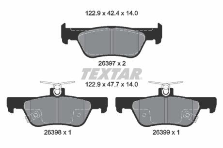 Комплект гальмівних колодок TEXTAR 2639701