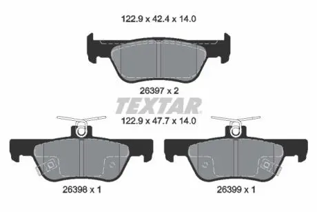 Комплект гальмівних колодок TEXTAR 2639701