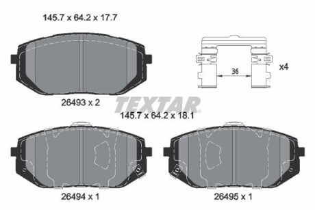 Тормозные колодки (передние) Hyundai Ioniq/Tucson 20- TEXTAR 2649301