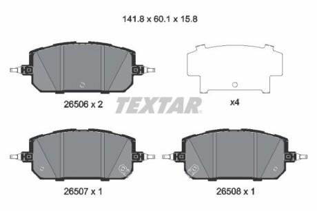 Колодки тормозные (передние) Mazda MX-30 20-(с датчиком) TEXTAR 2650601 (фото 1)