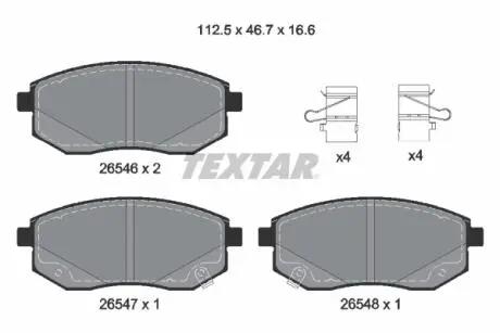 Гальмівні колодки, дискові TEXTAR 2654601