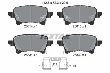 Гальмівні колодки, дискові TEXTAR 2661401