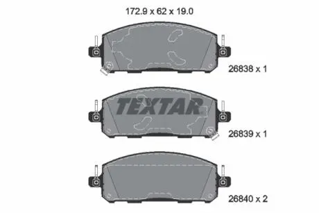 Комплект гальмівних колодок (Перед) TEXTAR 2683801