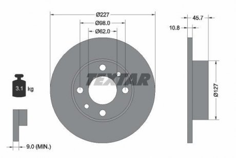 Тормозной диск TEXTAR 92019300 (фото 1)