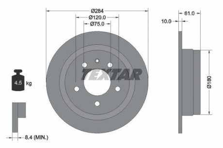 Тормозной диск TEXTAR 92022400 (фото 1)