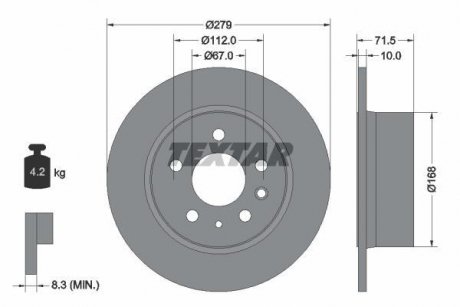 Тормозной диск TEXTAR 92032600 (фото 1)