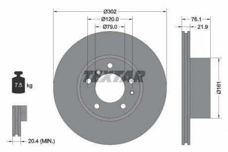 Тормозной диск TEXTAR 92042203 (фото 1)