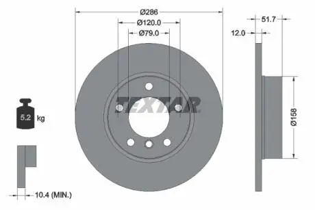 Диск тормозной BMW 3(E36)/Z3(E36) "F D=286mm "90-"03 TEXTAR 92055503