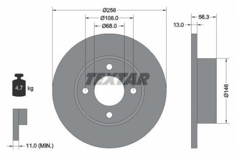 Тормозной диск TEXTAR 92057800