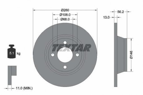 Тормозной диск TEXTAR 92060400 (фото 1)