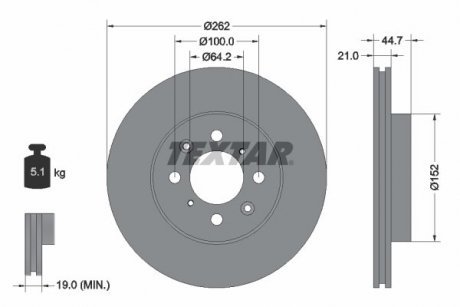 Тормозной диск TEXTAR 92060903 (фото 1)
