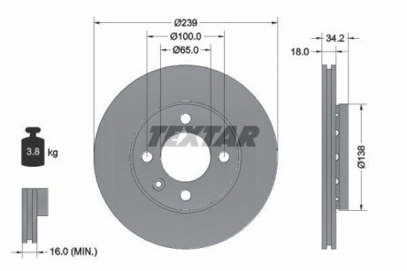 Тормозной диск TEXTAR 92072003 (фото 1)