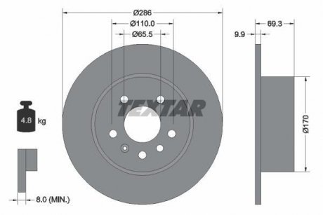 Тормозной диск TEXTAR 92075703