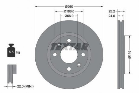 Тормозной диск TEXTAR 92078603