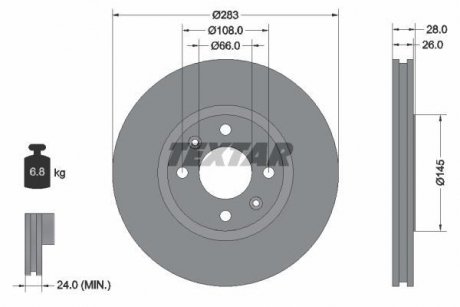 Тормозной диск TEXTAR 92078703 (фото 1)