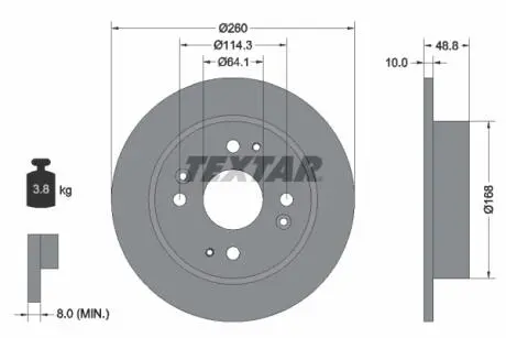 Тормозной диск TEXTAR 92081700