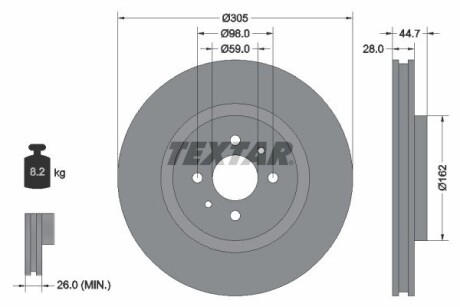 Тормозной диск TEXTAR 92092900