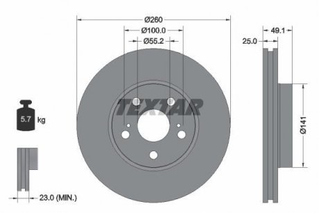 Тормозной диск TEXTAR 92096903 (фото 1)