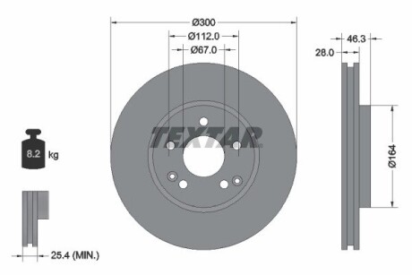 Тормозной диск TEXTAR 92106003 (фото 1)