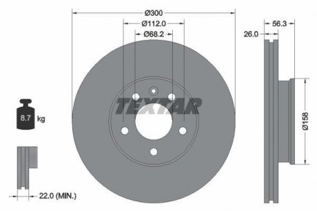 Гальмівний диск TEXTAR 92109803 (фото 1)