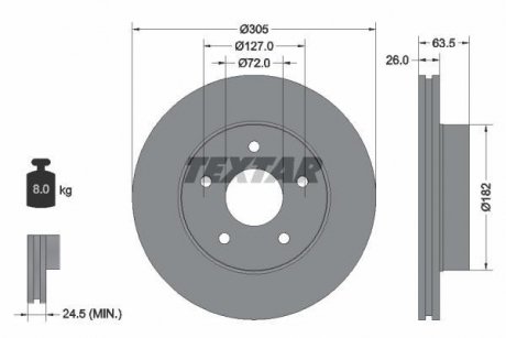 Тормозной диск TEXTAR 92113600
