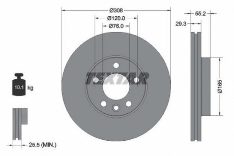 Тормозной диск TEXTAR 92121203 (фото 1)