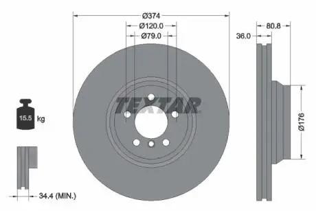 Тормозной диск TEXTAR 92123003