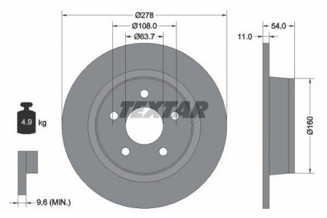 Тормозной диск TEXTAR 92124903 (фото 1)