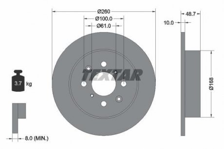 Тормозной диск TEXTAR 92125300
