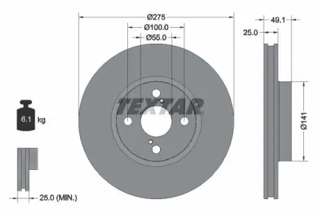 Тормозной диск TEXTAR 92126003