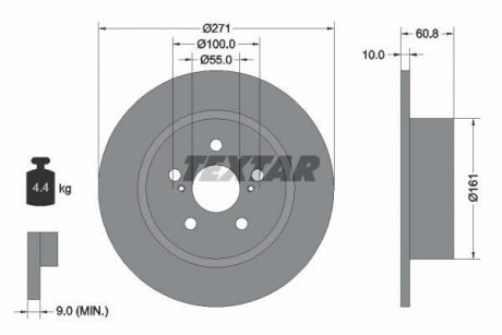 Тормозной диск TEXTAR 92126503 (фото 1)