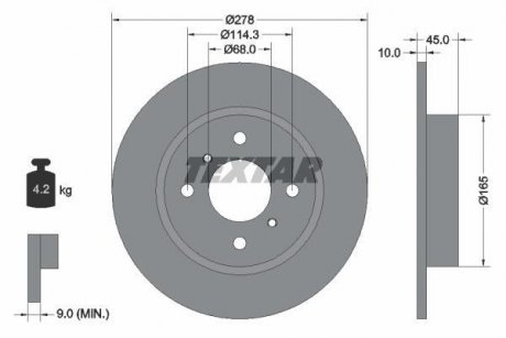 Гальмівний диск TEXTAR 92128700 (фото 1)