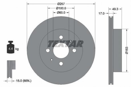 Гальмівний диск TEXTAR 92131200 (фото 1)