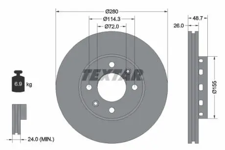 Тормозной диск TEXTAR 92131700
