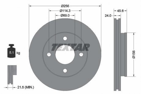 Тормозной диск TEXTAR 92134803 (фото 1)