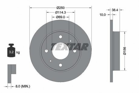 Тормозной диск TEXTAR 92134903 (фото 1)