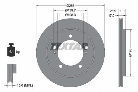 Тормозной диск TEXTAR 92136800 (фото 1)